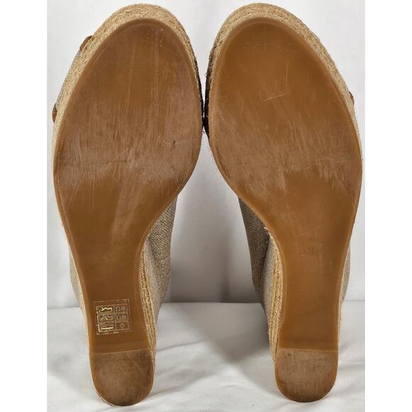 TORY BURCH WOMEN'S BEIGE / BROWN MAJORICA 5" WEDGE HEEL ESPADRILLE SIZE 8 (38.5) - Picture 14 of 14